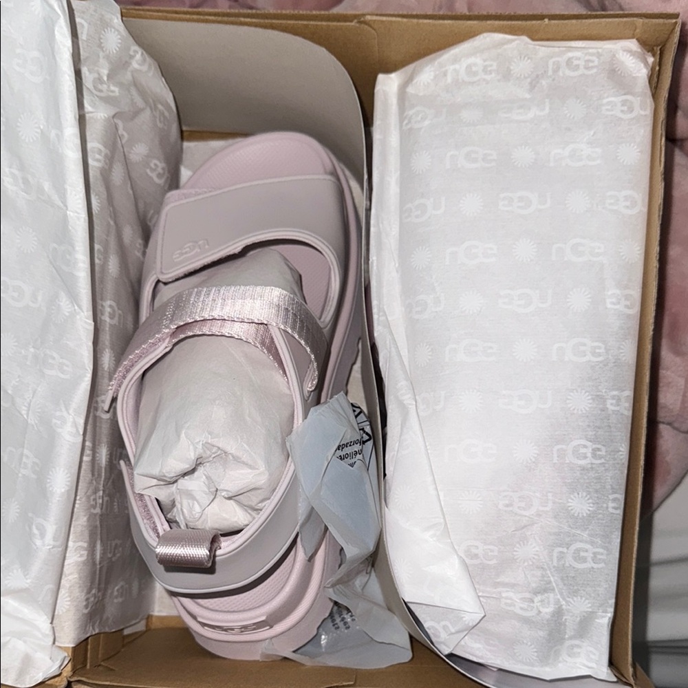 UGG Pink Sandals with Strap Design